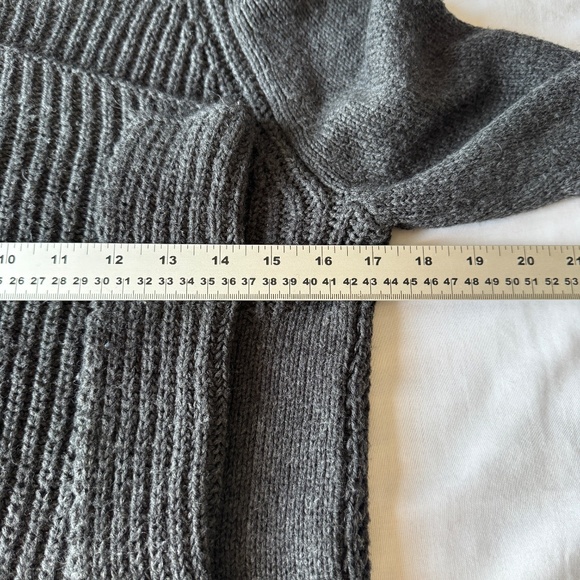 Aeropostale Long Sleeve Chunky Knit Open Front‎ Draped Cardigan Charcoal Medium - Picture 8 of 12